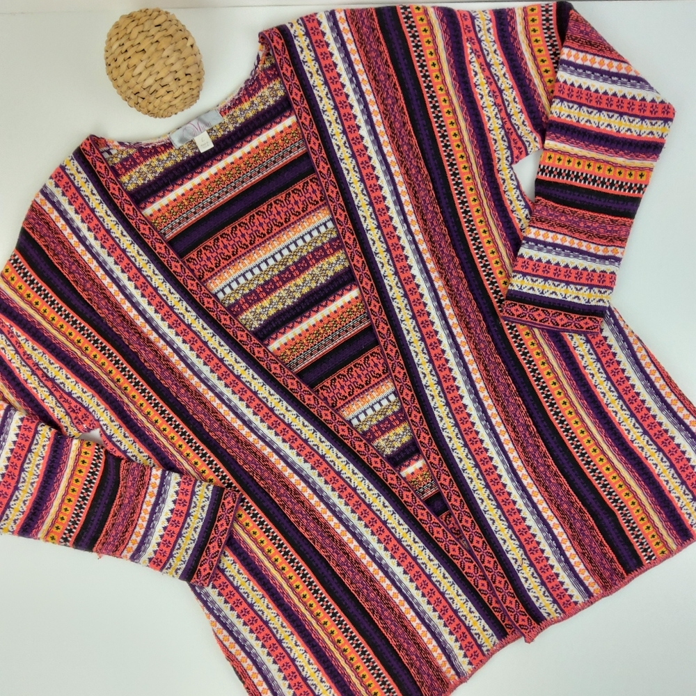 Myan Multicolor Open Cardigan Size Large